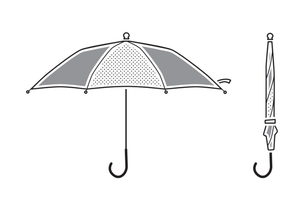 Voorbeeld aanvankelijk niveau: paraplu uit- en ingeklapt